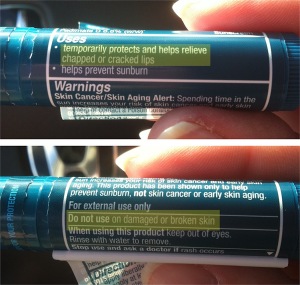 Chapstick label warnings
